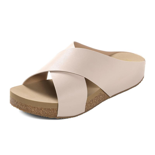 Crisscross Platform Cork Sandals